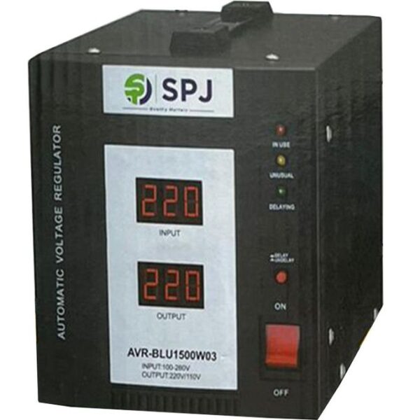 SPJ AVR-BLU3000W05 Automatic Voltage Regulator 3000W - Black (2YRs WRTY)