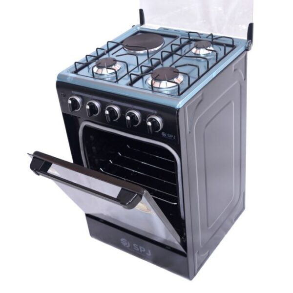 SPJ 3 Gas Burner With 1 Electric 50X50 Standing Gas Cooker - Black (2YRs WRTY)