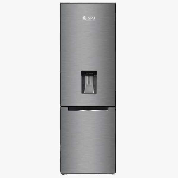 SPJ 369L Double Door Refrigerator Bottom Freezer With Mounted Water Dispenser - Silver