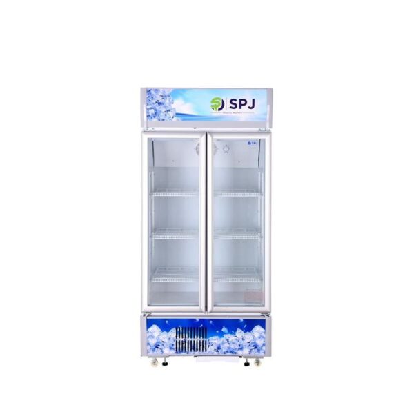 SPJ 2-Door 700 Liter Beverage Cooler Chiller Showcase Freezer/Refrigerator- White..