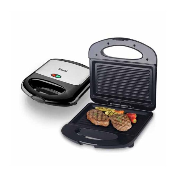 Saachi 2 Slice Sandwich Maker NL-SM-4665-BK - Silver/Black