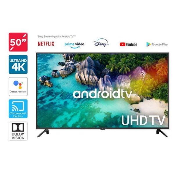 Global Star 50 Inch 4K UHD Android Smart Tv With Built-In WIFI - Black