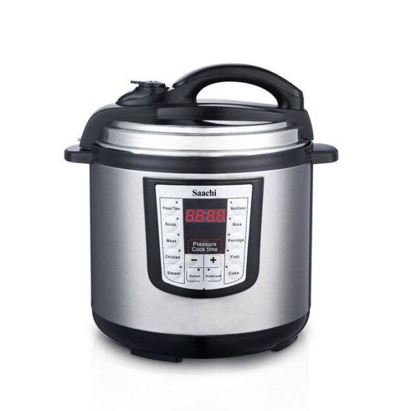 Saachi 8.0 L Electric Pressure Cooker NL-PC-5308-BK - Silver, Black(1 YR WRTY)