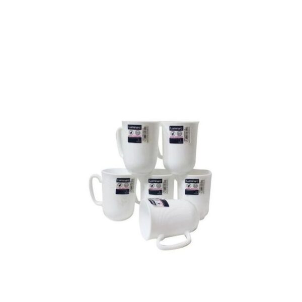 Luminarc Set Of 6 Ceramic Tea Cups - White