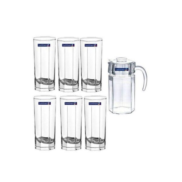 Luminarc jar and 6 glasses