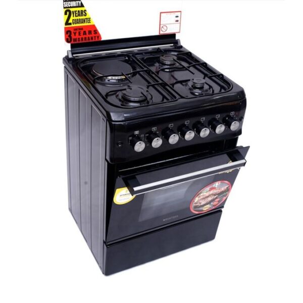 Blueflame 60 X 60cm 3 Gas And 1 Electric Hot Plate S6031ER-P With Electric Oven – Black